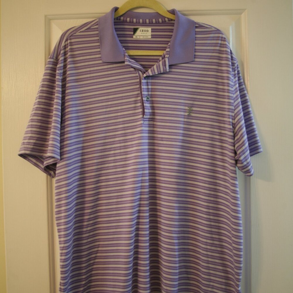 Izod Men's Performance Golf Shirt, Size XLarge, Purple